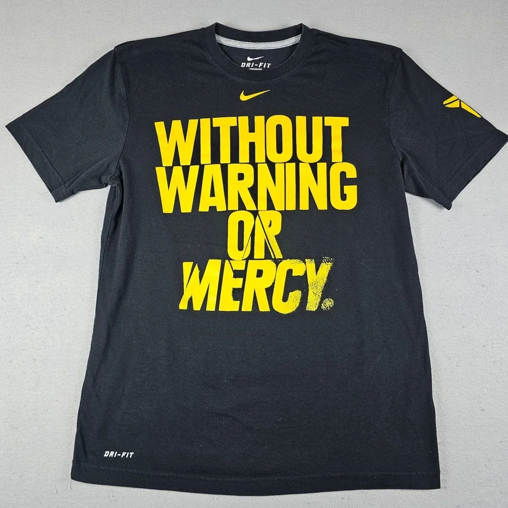 Nike Kobe Bryant Shirt Mens Medium Black Short Sleeve Without Warning or Mercy